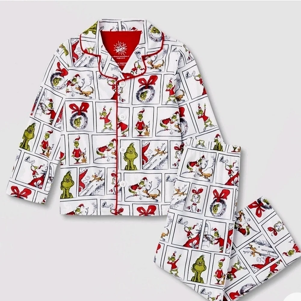 NWT Dr Seuss The Grinch Christmas Family Sleep 2 pc Pajama Set Toddler 12m 2t 3t